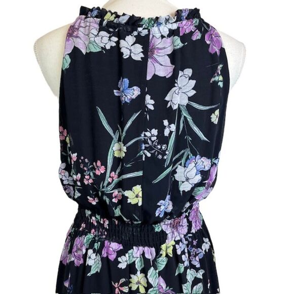 Great Jones Navy Floral Halter Maxi Dress Pockets Women's Size Medium - Picture 7 of 15